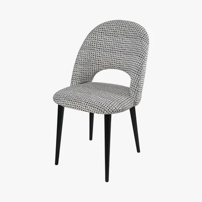 Maisons du Monde IRIS - Birch and black and white patterned velvet chair