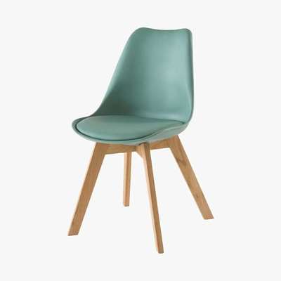 Maisons du Monde ICE - Aqua Scandinavian-Style Chair with Solid Oak