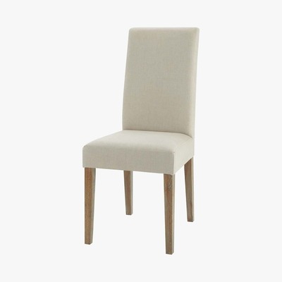 Maisons du Monde LÉONIE - Linen and oak chair