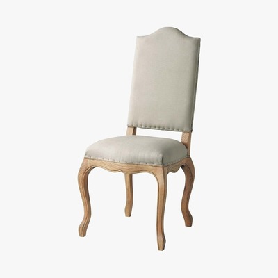 Maisons du Monde ATELIER - Linen and solid oak chair