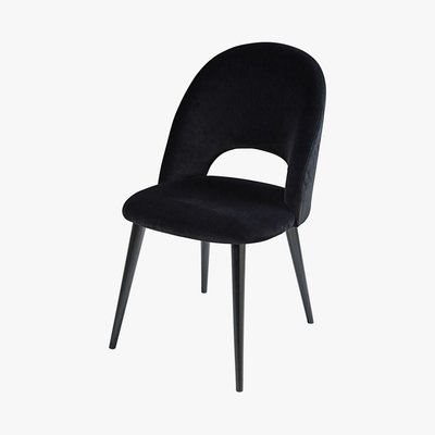 Maisons du Monde IRIS - Black velvet and birch chair