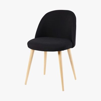 Maisons du Monde MAURICETTE - Embroided Black and Solid Birch Vintage Chair