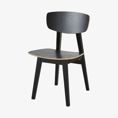 Maisons du Monde Black and rubber wood chair