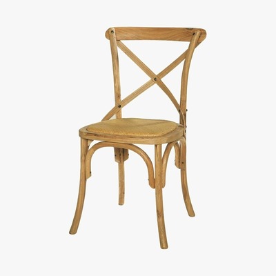 Maisons du Monde TRADITION - Rattan and Solid Oak Bistro Chair