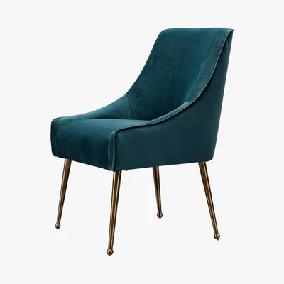 My Furniture Mason Dining Chair Peacock - Brushed Gold Legs