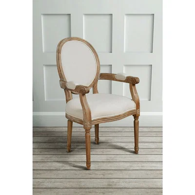 My Furniture Clouet - French Limed Oak Oval Back Dining / Occasional Armchair
