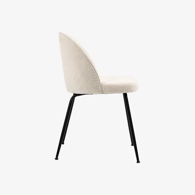 My Furniture Roanna Dining Chair – Ivory Borg  - Black Base