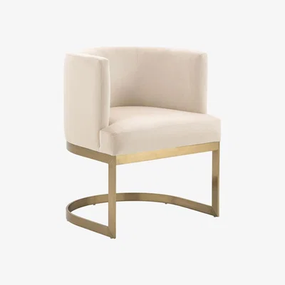 My Furniture Lasco Dining Chair - Chalk - Brushed Brass Base