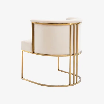 My Furniture Aria Dining Chair – Chalk – Brass