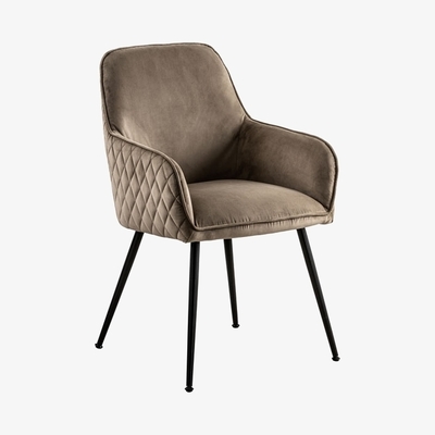 My Furniture Watson Carver Chair Taupe with Black Legs