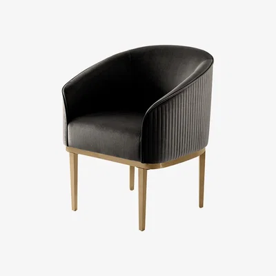 My Furniture Ella Dining Chair - Black - Brass Base