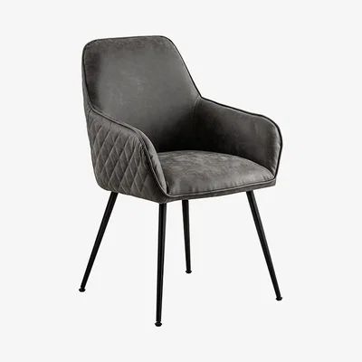 My Furniture Watson Carver Chair - Grey - Faux Leather