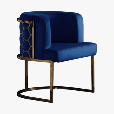 My Furniture Alveare Dining chair Brass - Ink Blue