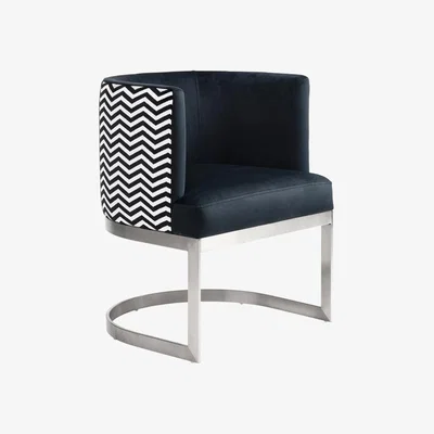 My Furniture Zig-Zag Dining Chair – Brushed Stainless Steel Base