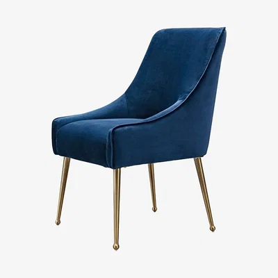 My Furniture Mason Dining Chair Navy Blue - Brushed Gold Legs