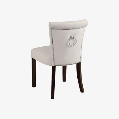 My Furniture Positano Dining Chair with Back Ring / Walnut legs- Cream