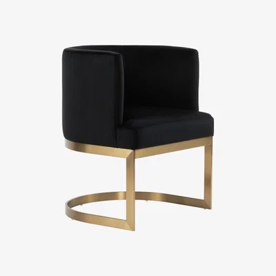 My Furniture Lasco Dining Chair - Black - Brushed Brass Finish