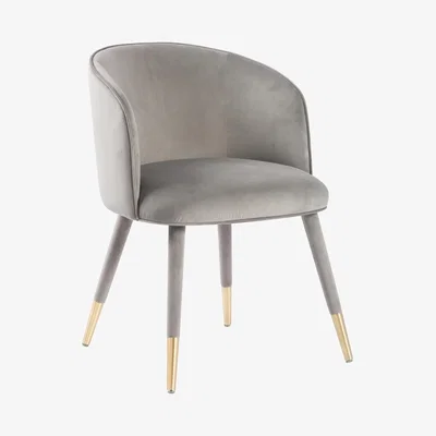 My Furniture Bellucci Dining Chair - Dove Grey - Brass Caps