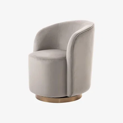 My Furniture West End Swivel Dining Chair - Dove Grey - Brass Base