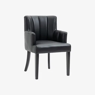 My Furniture Hatfield Carver Chair - Black Faux Leather
