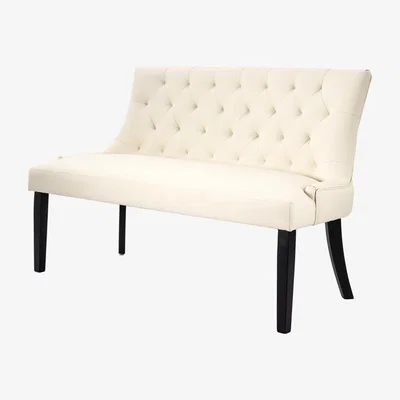 My Furniture Torino Bench – Cream Faux Leather – Black Legs