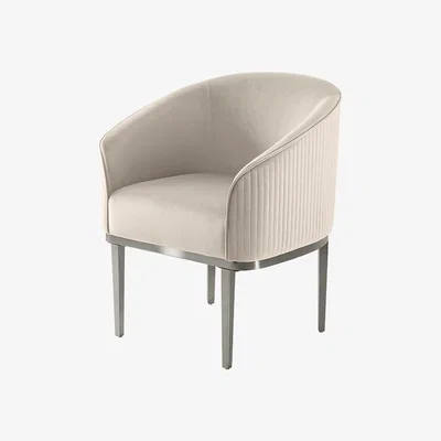 My Furniture Ella Dining Chair - Chalk - Silver Base