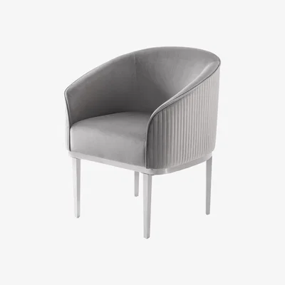 My Furniture Ella Dining Chair - Dove Grey - Silver Base