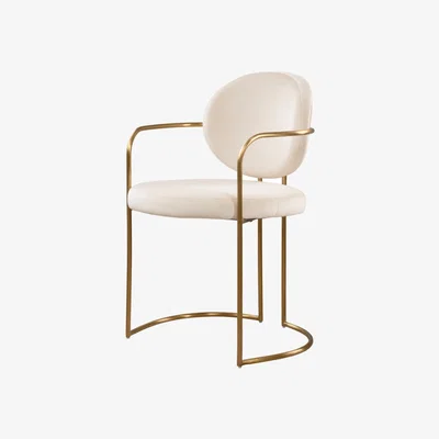 My Furniture Angelica Dining Chair – Chalk – Brass