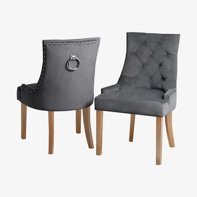My Furniture 2 x Torino Dining Chair with Back Ring - Smoke