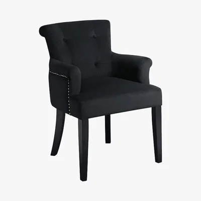 My Furniture Positano Carver Chair with Back Ring - Black Velvet