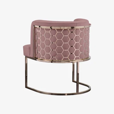 My Furniture Alveare Dining chair Copper - Blush Pink
