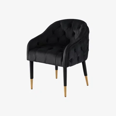 My Furniture Sophia Dining Chair - Black - Brass Caps