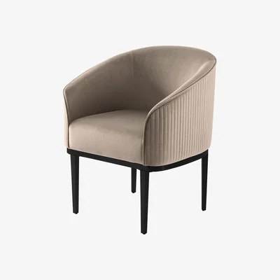 My Furniture Ella Dining Chair - Taupe - Black Base