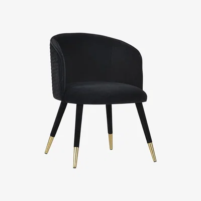 My Furniture Bellucci Circles Dining Chair - Black - Brass Caps