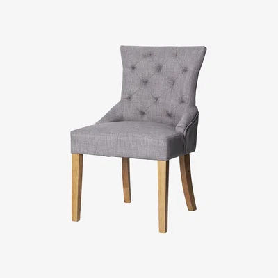 My Furniture 2 x Torino Grey Dining Chairs with Natural Legs