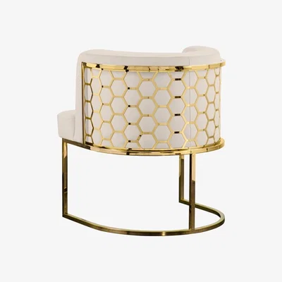 My Furniture Alveare Dining chair Brass - Chalk