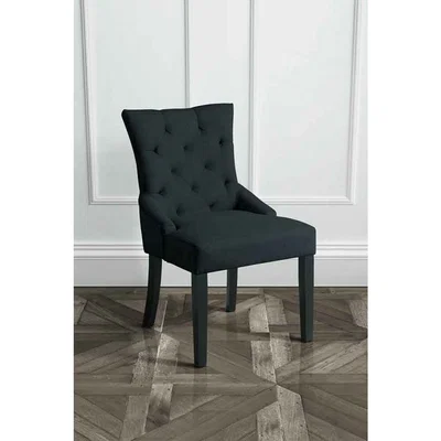 My Furniture Torino Black Upholstered Scoop Back Dining Chair