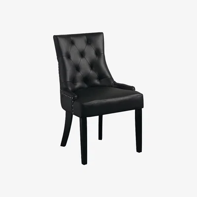 My Furniture Torino Dining Chair with Back Ring - Black PU Leather