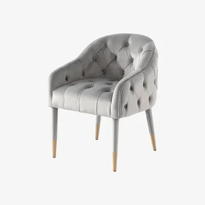 My Furniture Sophia Dining Chair - Grey - Brass Caps