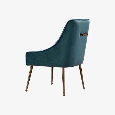 My Furniture Mason Dining Chair Peacock - Brushed Gold Legs