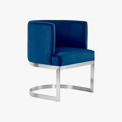 My Furniture Lasco Dining Chair - Navy - Silver Base