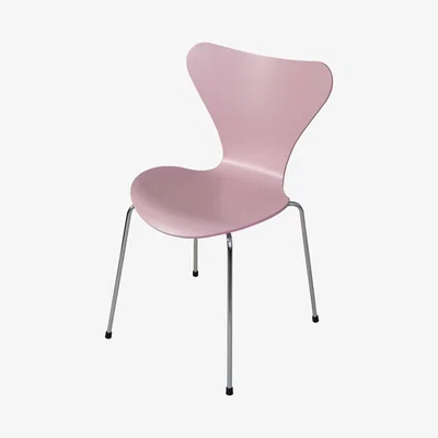Made in Design Série 7 Stacking chair - / Lacquered wood - 20 years of MID limited edition by Fritz Hansen Pink
