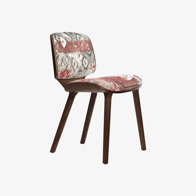 Made in Design Nut Dining Padded chair by Moooi Red/Natural wood