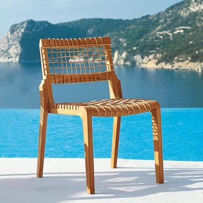 Made in Design Synthesis Stacking chair - / With cushion by Unopiu Beige/Natural wood