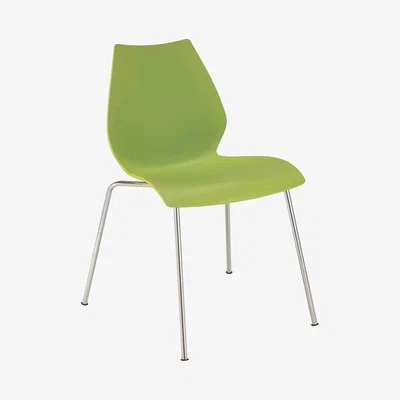 Made in Design Maui Stacking chair - Plastic seat & metal legs by Kartell Green