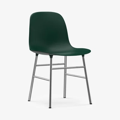Made in Design Form Chair - Chromed leg by Normann Copenhagen Green