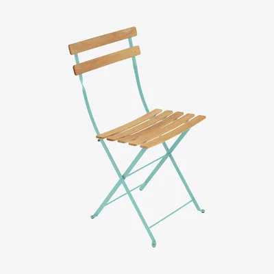 Made in Design Bistro Folding chair - Metal & wood by Fermob Blue