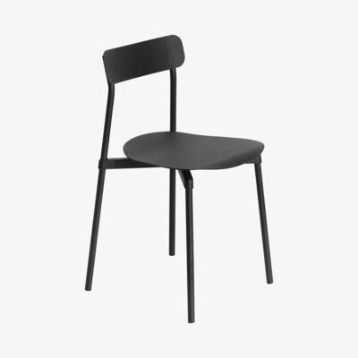 Made in Design Fromme Stacking chair - / Aluminium by Petite Friture Black