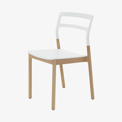 Made in Design Florinda Stacking chair - Wood & plastic by De Padova White