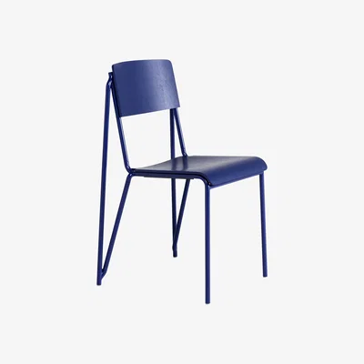 Made in Design Petit standard Stacking chair - / Steel & wood by Hay Blue